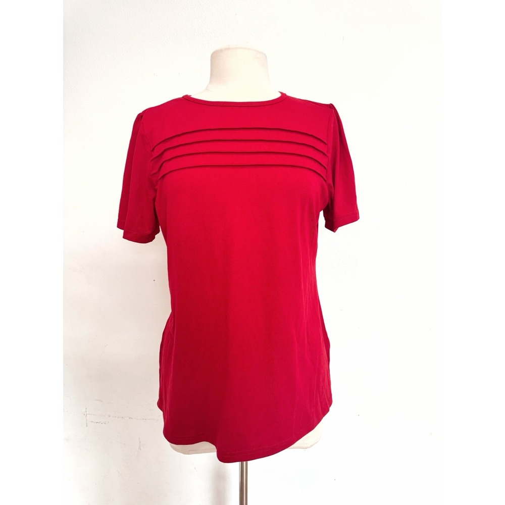 Women's Size L Short Sleeve Blouse Top Shirt Casual Work Business Fall Teacher